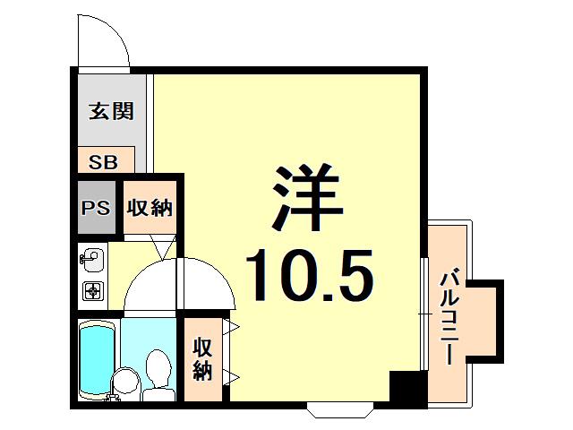 タケダビル95(1K/5階)の間取り写真
