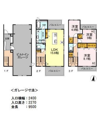 D-ROOM西新II(3LDK/1階)の間取り写真
