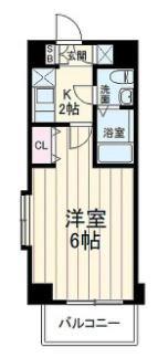 菱和パレス世田谷桜新町(1K/4階)の間取り写真