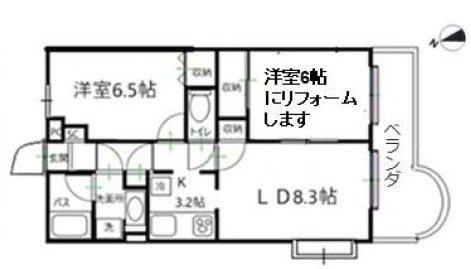 ガーデンパレス関町(2LDK/3階)の間取り写真