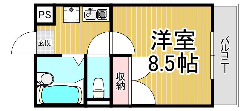 レオパレスドミール(1K/3階)の間取り写真