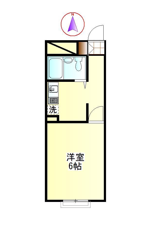 パサージュ808前橋北(1K/1階)の間取り写真