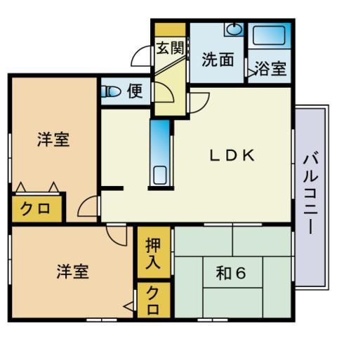 クレセール21(3LDK/2階)の間取り写真