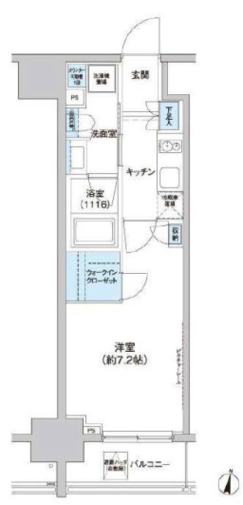 パークキューブ西新宿(1K/4階)の間取り写真