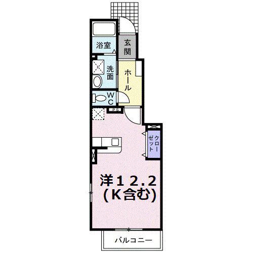 リヴィエールA(ワンルーム/1階)の間取り写真