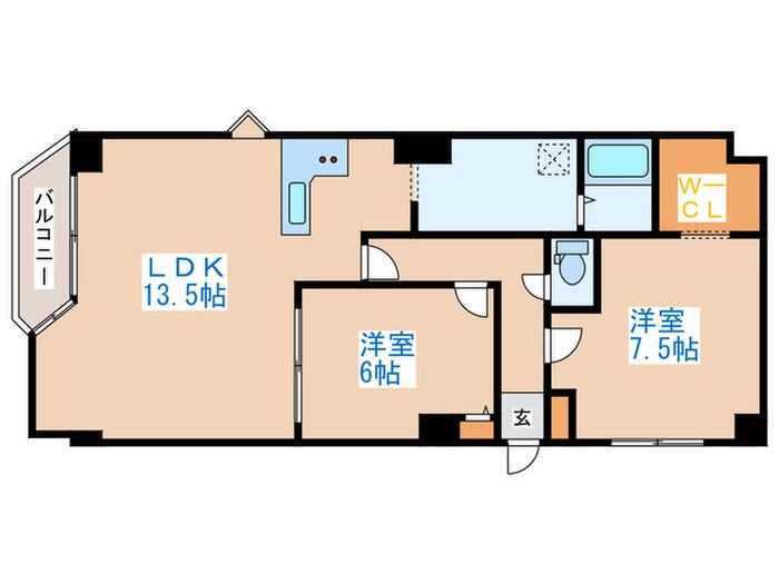 エクセルシュール24軒(2LDK/5階)の間取り写真