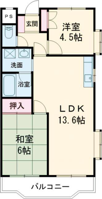 エクセレントシティ(2LDK/2階)の間取り写真