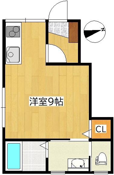 フォワード連坊(ワンルーム/1階)の間取り写真