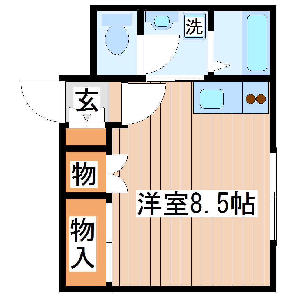 ピア大町(ワンルーム/4階)の間取り写真