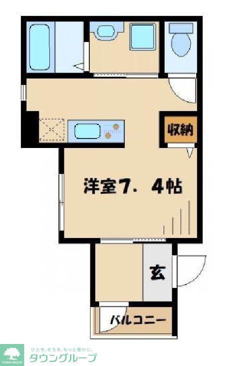 サニーサイド南町田(ワンルーム/3階)の間取り写真