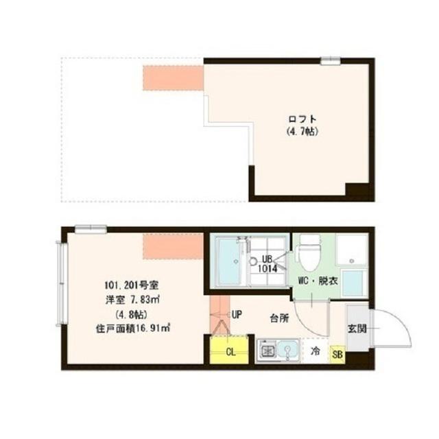 MAISON SOURIRE(1K/2階)の間取り写真