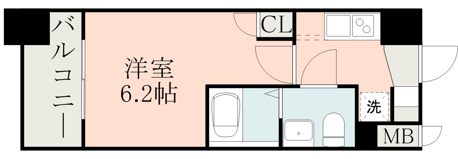 S-RESIDENCE照国ASCENT(1K/11階)の間取り写真
