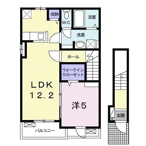 グランピュア(1LDK/2階)の間取り写真