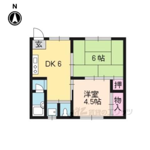 マンション丸高(2DK/3階)の間取り写真