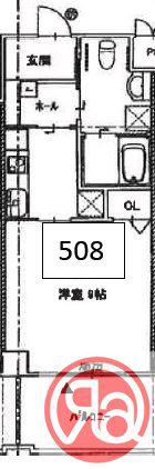 クローバー・プレミア昭和町(1K/5階)の間取り写真