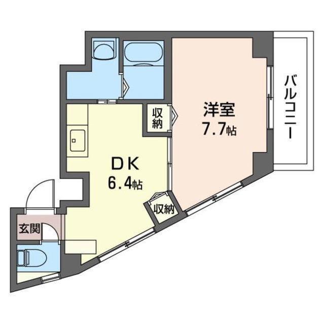 サーベイ横浜(1DK/4階)の間取り写真