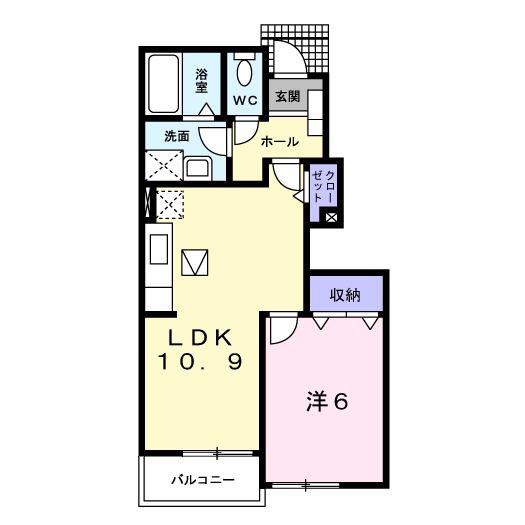 アロッジオプリートモモ(1LDK/1階)の間取り写真