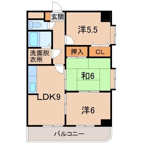 ラフィーネ クロダ(3LDK/4階)の間取り写真