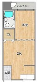 日高マンション(1DK/3階)の間取り写真