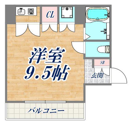 六甲グランドライオンズ 2号館(ワンルーム/4階)の間取り写真