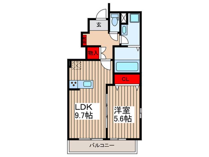 アムール イル(1LDK/1階)の間取り写真