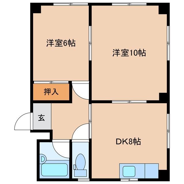 THE APOLLO(2DK/3階)の間取り写真
