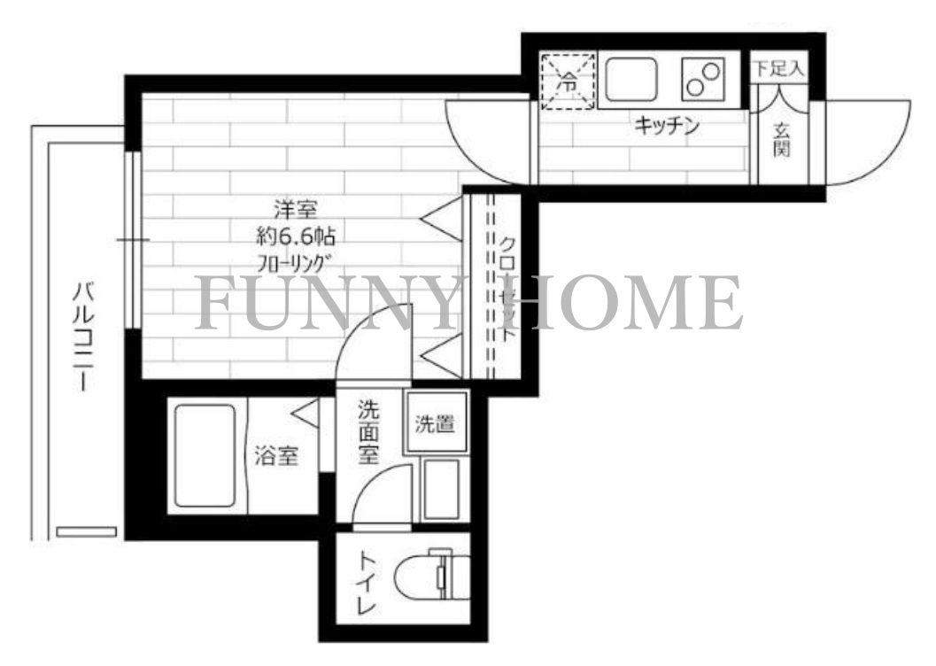 YS COURT(1K/2階)の間取り写真