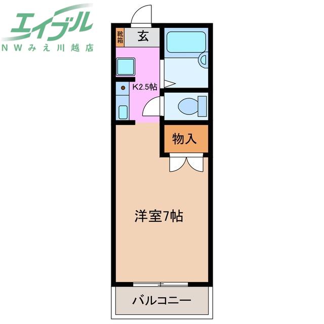 KAYO(1K/1階)の間取り写真