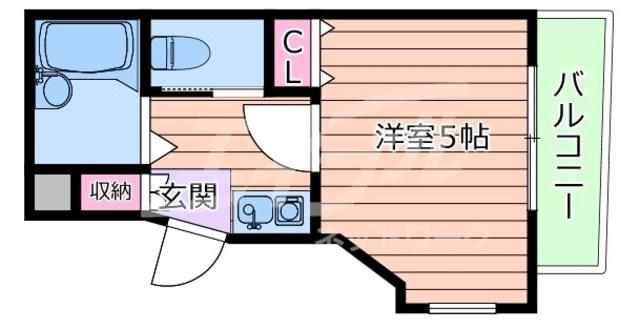 エイコービル(1K/5階)の間取り写真