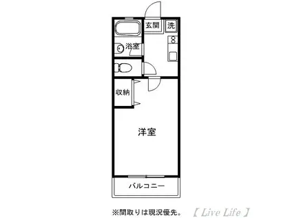 富士マンション(1K/3階)の間取り写真