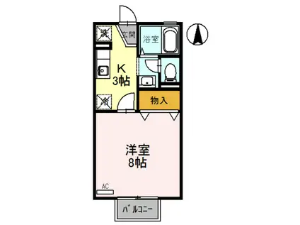 ステージサカヨシ(1K/1階)の間取り写真