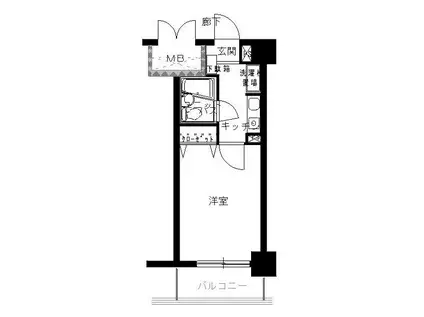 ダイアパレス前橋元総社(1K/3階)の間取り写真