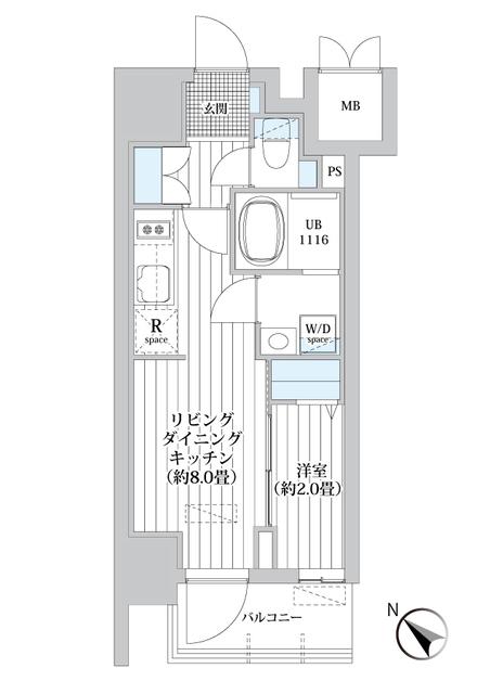 オーパスホームズ南行徳(1LDK/6階)の間取り写真