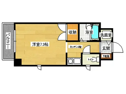 リヴェール西旭(1K/3階)の間取り写真