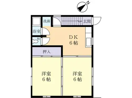 ハイツ長南(2DK/2階)の間取り写真