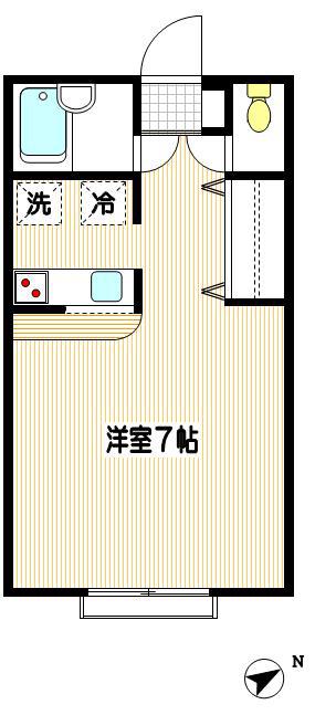 メゾン八番館(ワンルーム/1階)の間取り写真