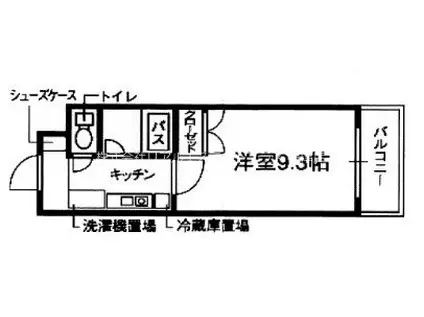 クレール平井(1K/4階)の間取り写真