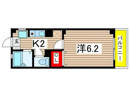 パレスミユキ11番館(1K/4階)の間取り写真