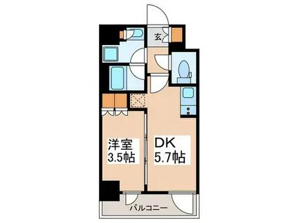 グランカーサ三ノ輪II(1DK/7階)の間取り写真