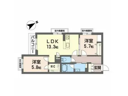 GRANDE-TOA 北花田(2LDK/3階)の間取り写真