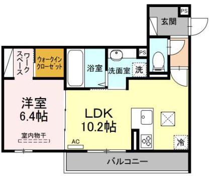 ＪＲ山陽本線 新白島駅(ＪＲ) 徒歩1分 3階建 築4年(1LDK/1階)の間取り写真
