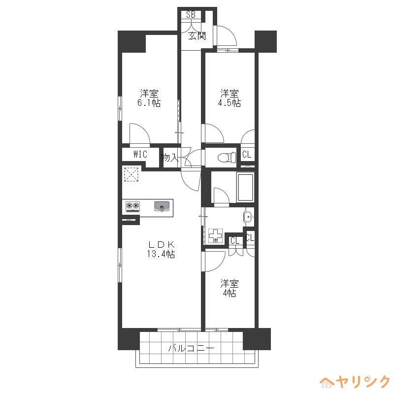 GRANPASEO丸の内(3LDK/7階)の間取り写真