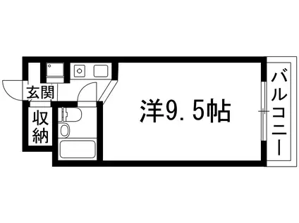 TOSAKIーF2(ワンルーム/3階)の間取り写真