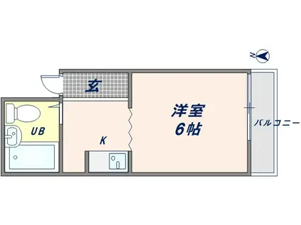 グローバル八戸ノ里II(1K/2階)の間取り写真