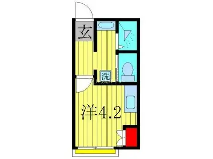 ROSSO高柳(1K/1階)の間取り写真