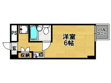 第7東昌ハイツ(ワンルーム/1階)の間取り写真