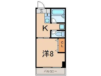 ハトヤマンション早稲町(1K/4階)の間取り写真