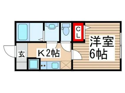 シエロI(1K/1階)の間取り写真