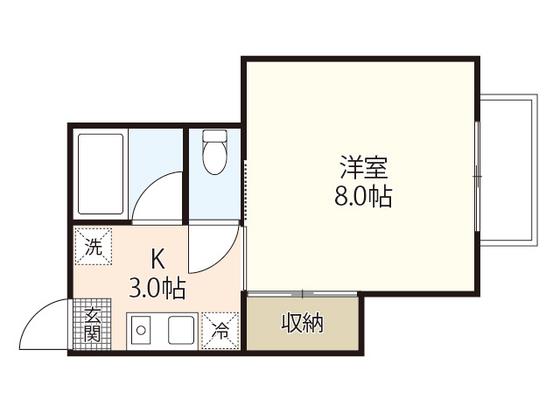 コーポサクラ(1K/1階)の間取り写真