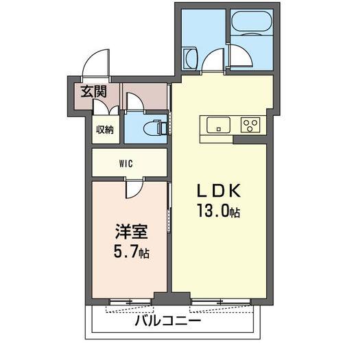 ウェスタリア桜華(1LDK/1階)の間取り写真
